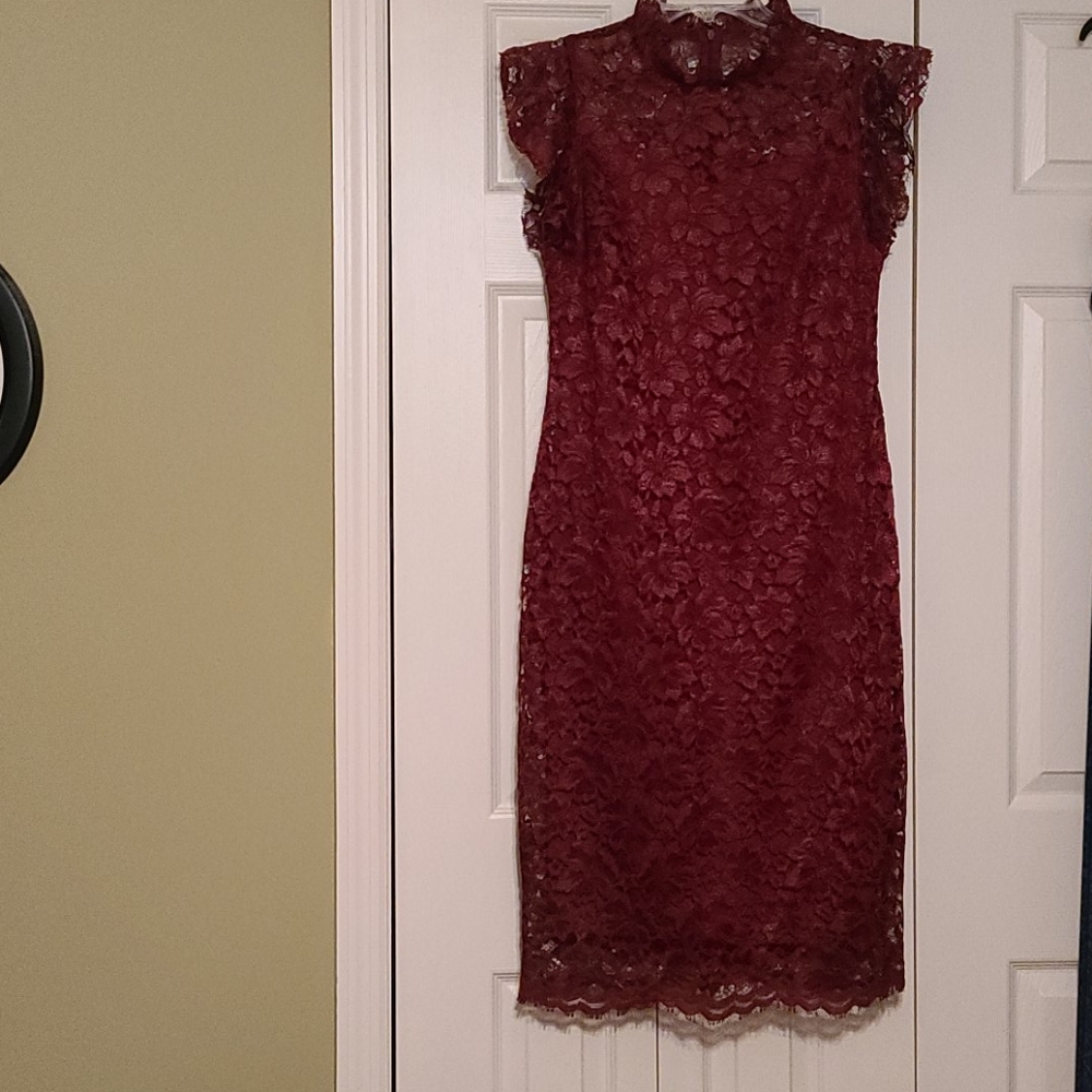 Red lace dress